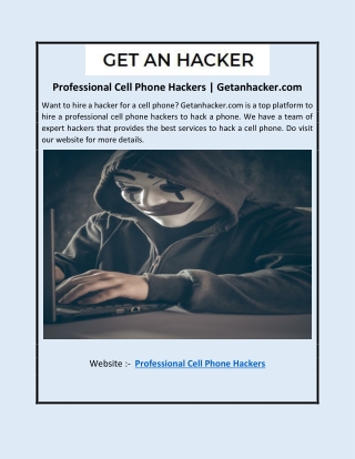 Professional Cell Phone Hackers | Getanhacker.com