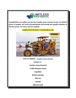 Langley Snow Removal  Snowlimitless.com