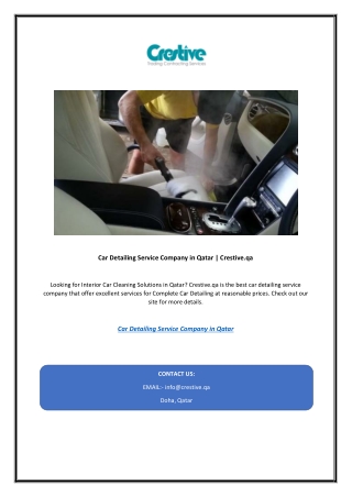Car Detailing Service Company in Qatar | Crestive.qa