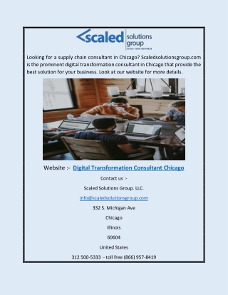Digital Transformation Consultant Chicago | Scaledsolutionsgroup.com