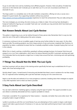 A Simple Key For Loci Cycle Review Unveiled