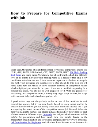 How to Prepare for Competitive Exams with Job