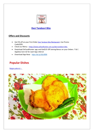 5% Off - Desi Tandoori Bite Shepparton Menu, VIC