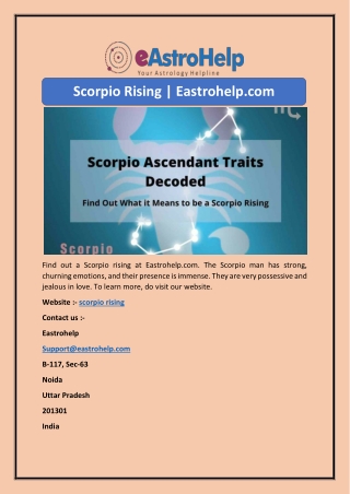 Scorpio Rising | Eastrohelp.com