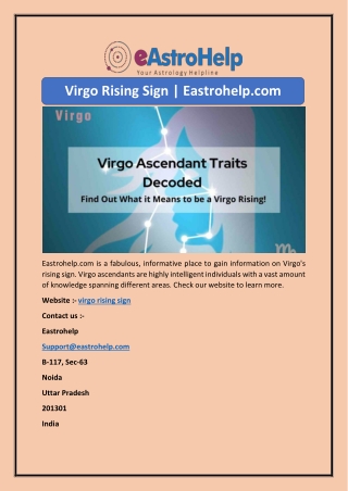 Virgo Rising Sign | Eastrohelp.com