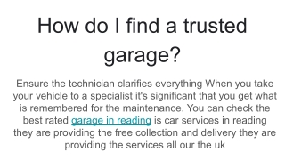 How do I find a trusted garage_