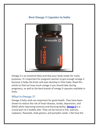 Best Omega 3 Capsules in India