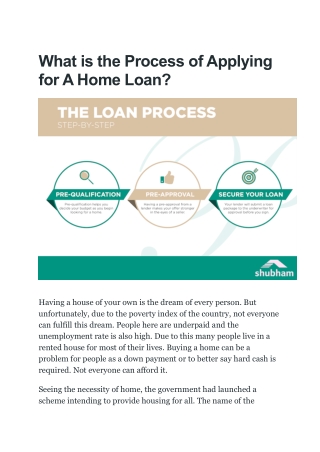 Applying for A Home Loan