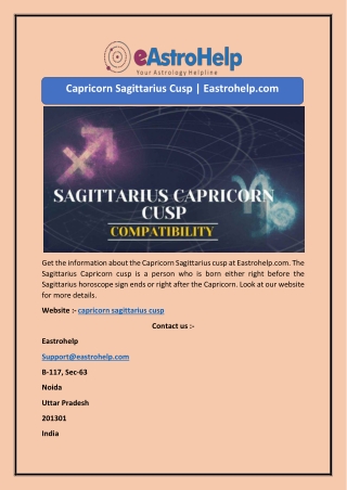 Capricorn Sagittarius Cusp | Eastrohelp.com