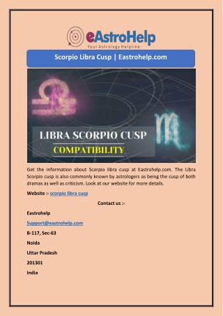 Scorpio Libra Cusp | Eastrohelp.com