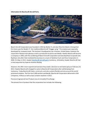 Information On Beechcraft Aircraft Parts-converted (1)