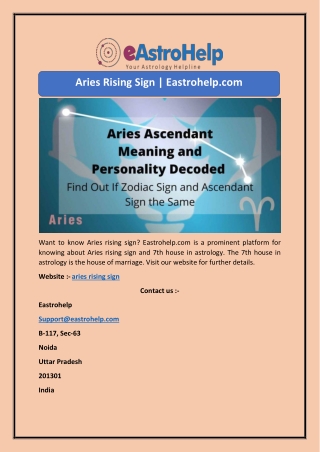 Aries Rising Sign | Eastrohelp.com