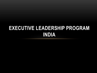 Executive Leadership Program India