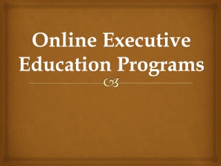 Online Executive Education Programs