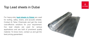 Top Lead sheets in Dubai