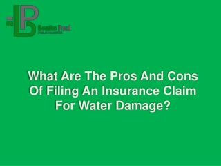 What Are The Pros And Cons Of Filing An Insurance Claim For Water Damage?