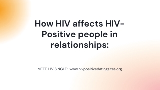 How HIV affects HIV-Positive people in relationships