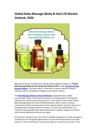 Global Baby Massage (Body & Hair) Oil Market Outlook, 2026