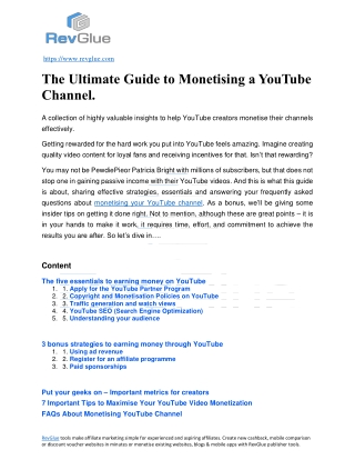 The Ultimate Guide to Monetising a YouTube Channel