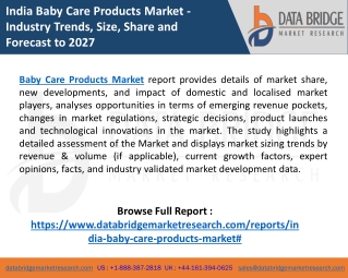 Baby Care Products Market - Industry Trends and Forecast to 2026