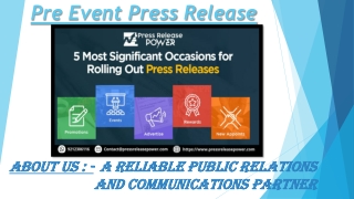 Best Pre Event Press Release PPT