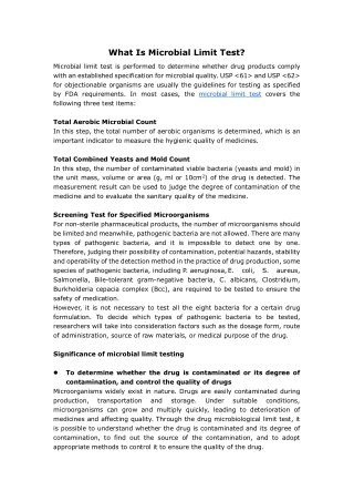What Is Microbial Limit Test?