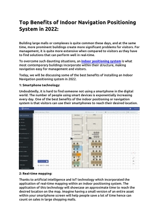 Indoor Navigation positioning system