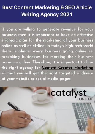 Best Content Marketing & SEO Article Writing Agency 2021