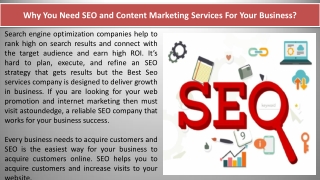 Why You Need SEO AND Content Marketing Services For Your Business