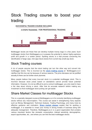 Stock Trading course to boost your trading