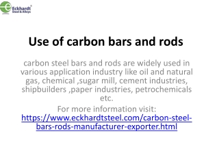 Use of carbon bars and rods