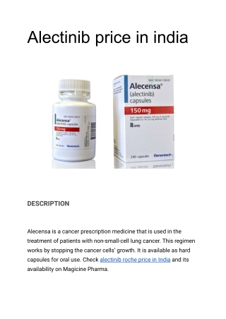 Alectinib price in india
