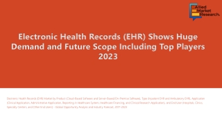 Electronic Health Records (EHR) Market Size to Gain Traction of $33,294 Million