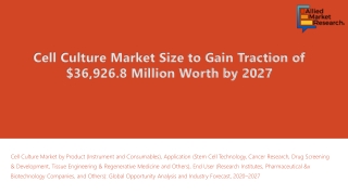 Cell Culture Market Anticipate to Draw a Promising Growth by 2027