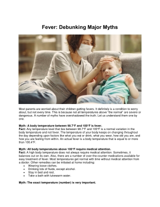 Fever - Debunking Major Myths