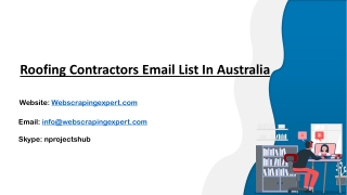 Roofing Contractors Email List In Australia