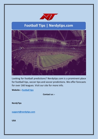 Football Tips | Nerdytips.com