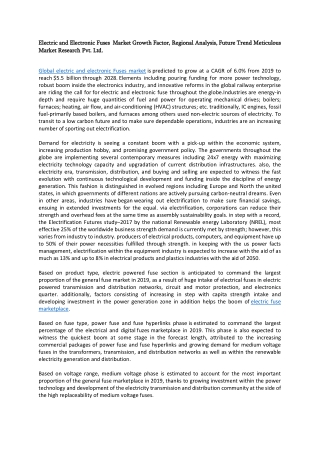 Electric and Electronic Fuses  Market | Meticulous Market Research Pvt. Ltd.