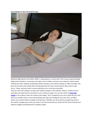 Foam Wedge For Bed: Need Of The Hour