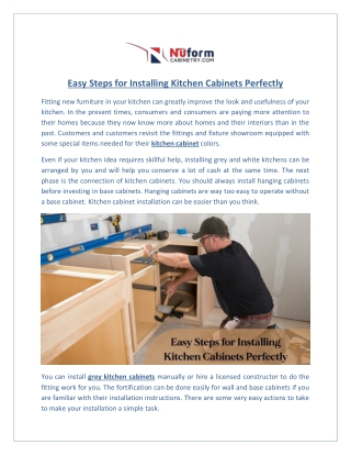 Easy Steps for Installing Kitchen Cabinets Perfectly