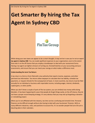 Get Smarter By hiring the Tax Agent In Sydney CBD-converted