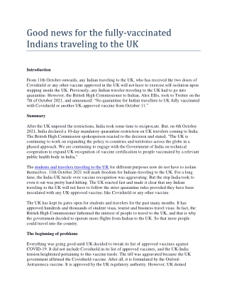 Good news for Indians travelling to the UK