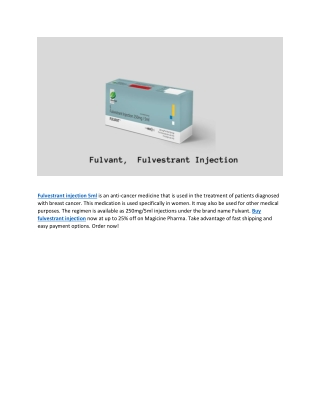Fulvestrant injection 5ml