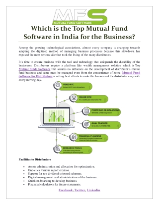 Which is the Top Mutual Fund Software in India for the Business