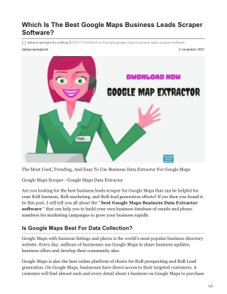 1Which Is The Best Google Maps Business Leads Scraper Software