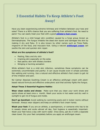 3 Essential Habits To Keep Athlete’s Foot Away!