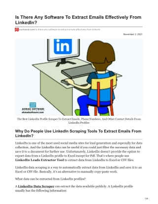 Is There Any Software To Extract Emails Effectively From LinkedIn