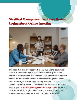 Stratford Management Inc Tokyo Review Urging About Online Investing