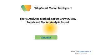 Sports Analytics Market Research, Global Analysis | Forecast 2027