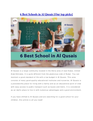 6 Best Schools in Al Qusais [Our top picks]